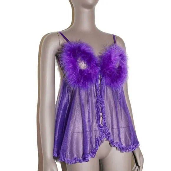 Vintage Feather Teddy Sexy Lingerie Mesh Tank Top Bridal Size Small Vintage Feather Teddy Sexy Lingerie Mesh Tank Top Bridal Size Small